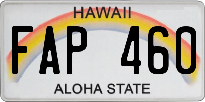 HI license plate FAP460