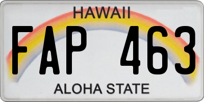 HI license plate FAP463