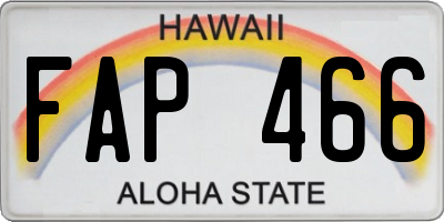 HI license plate FAP466