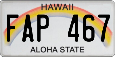HI license plate FAP467