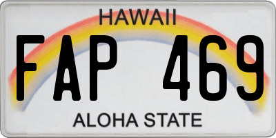 HI license plate FAP469