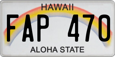 HI license plate FAP470