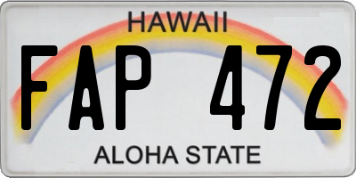 HI license plate FAP472