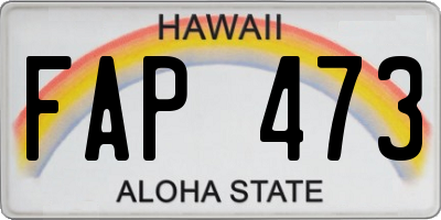 HI license plate FAP473