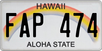 HI license plate FAP474