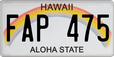 HI license plate FAP475