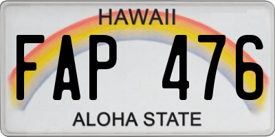 HI license plate FAP476