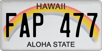 HI license plate FAP477