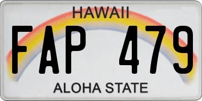 HI license plate FAP479