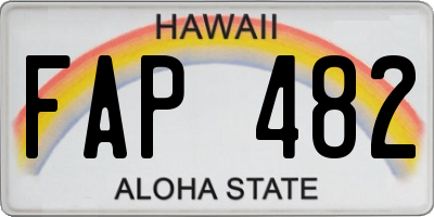 HI license plate FAP482