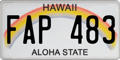 HI license plate FAP483