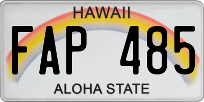 HI license plate FAP485