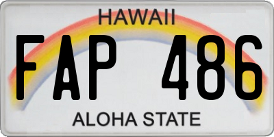 HI license plate FAP486