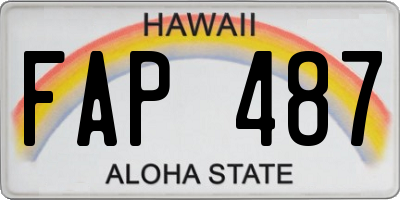 HI license plate FAP487