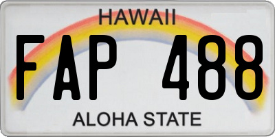 HI license plate FAP488