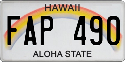 HI license plate FAP490