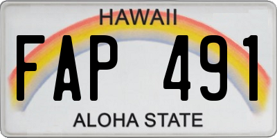 HI license plate FAP491