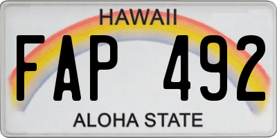 HI license plate FAP492