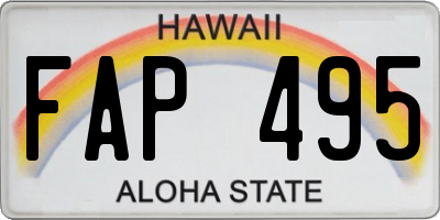 HI license plate FAP495