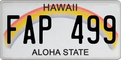 HI license plate FAP499