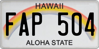 HI license plate FAP504