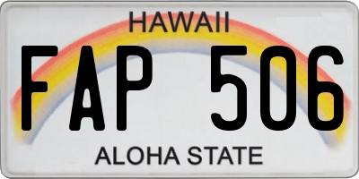 HI license plate FAP506