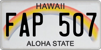 HI license plate FAP507
