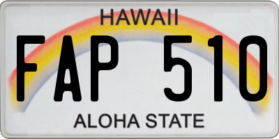 HI license plate FAP510