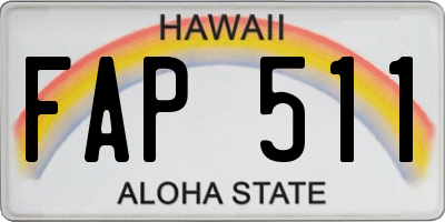 HI license plate FAP511
