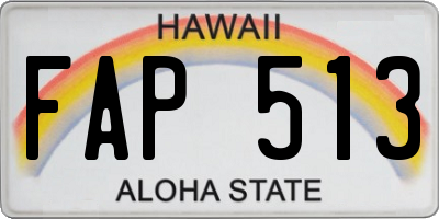 HI license plate FAP513