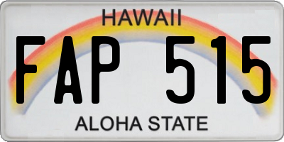 HI license plate FAP515