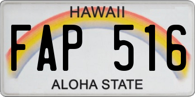 HI license plate FAP516