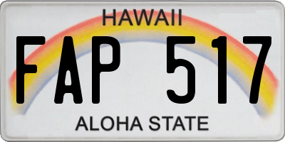 HI license plate FAP517
