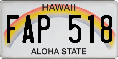 HI license plate FAP518