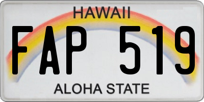 HI license plate FAP519