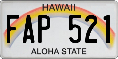 HI license plate FAP521