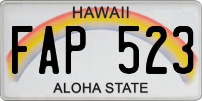 HI license plate FAP523