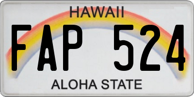 HI license plate FAP524