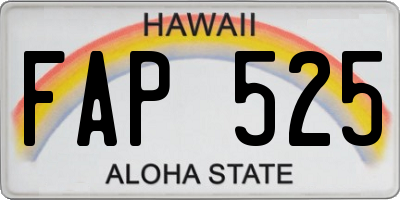 HI license plate FAP525