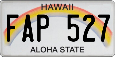 HI license plate FAP527