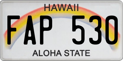 HI license plate FAP530