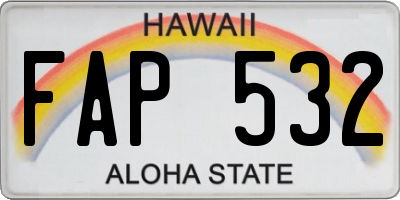 HI license plate FAP532