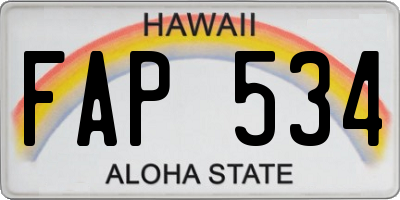 HI license plate FAP534