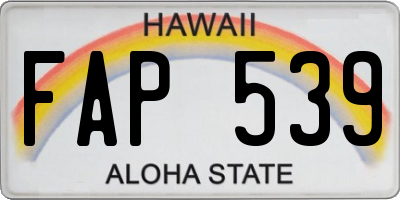 HI license plate FAP539