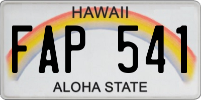 HI license plate FAP541
