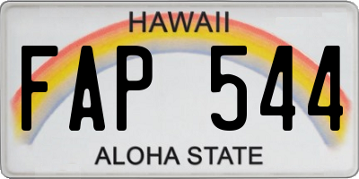 HI license plate FAP544