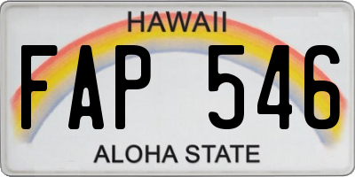 HI license plate FAP546