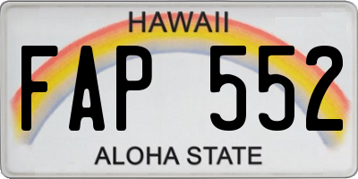 HI license plate FAP552
