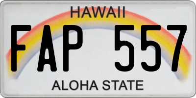 HI license plate FAP557