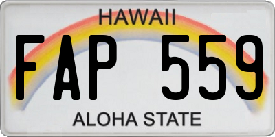HI license plate FAP559